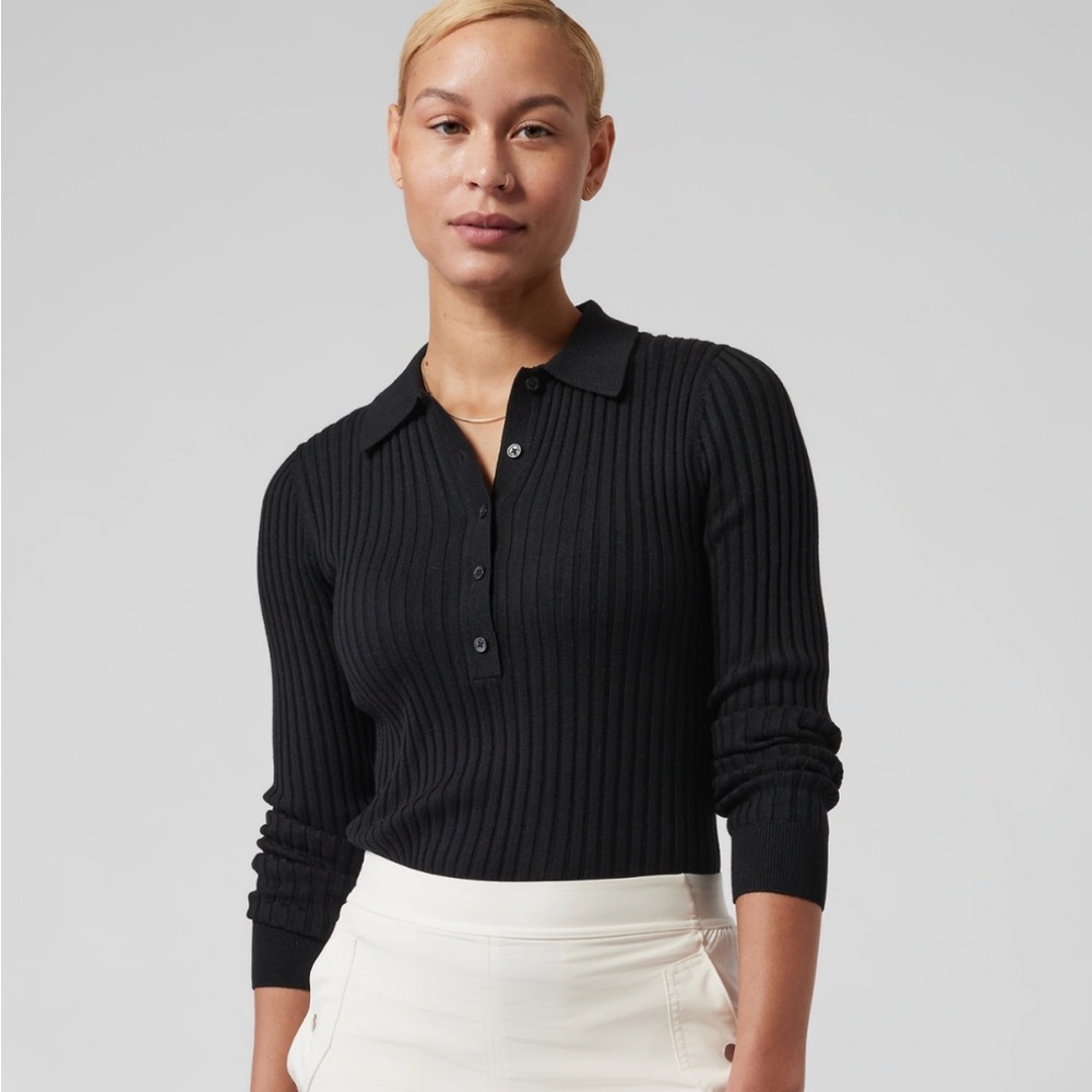 Athleta Sweet Bay Henley Sweater sz L